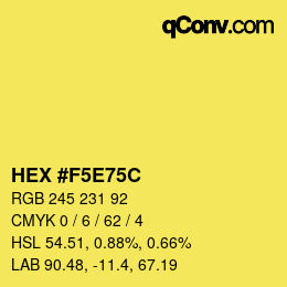 Color code: HEX #F5E75C | qconv.com