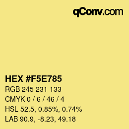颜色代码: HEX #F5E785 | qconv.com