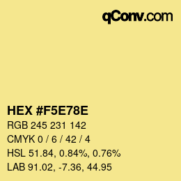 Color code: HEX #F5E78E | qconv.com