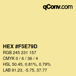 Color code: HEX #F5E79D | qconv.com