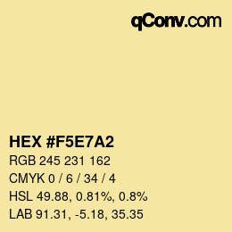 Color code: HEX #F5E7A2 | qconv.com