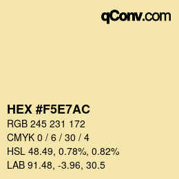 Color code: HEX #F5E7AC | qconv.com