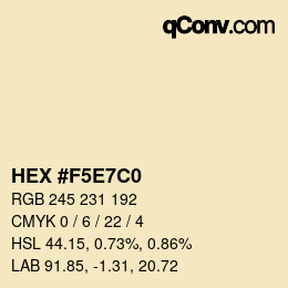 Color code: HEX #F5E7C0 | qconv.com