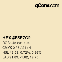 カラーコード: HEX #F5E7C2 | qconv.com