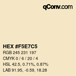 Color code: HEX #F5E7C5 | qconv.com