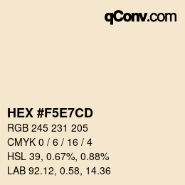 Color code: HEX #F5E7CD | qconv.com