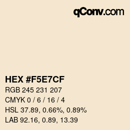 Color code: HEX #F5E7CF | qconv.com