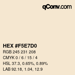 Color code: HEX #F5E7D0 | qconv.com