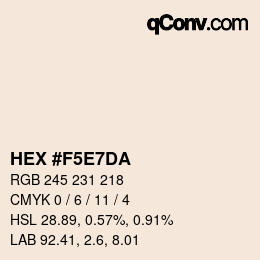 Color code: HEX #F5E7DA | qconv.com