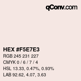 Color code: HEX #F5E7E3 | qconv.com