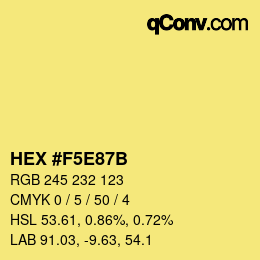Color code: HEX #F5E87B | qconv.com