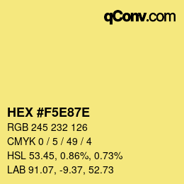 Color code: HEX #F5E87E | qconv.com