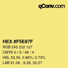 Color code: HEX #F5E87F | qconv.com