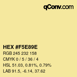 Color code: HEX #F5E89E | qconv.com