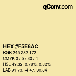 Color code: HEX #F5E8AC | qconv.com