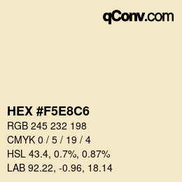 Farbcode: HEX #F5E8C6 | qconv.com