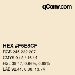 Color code: HEX #F5E8CF | qconv.com