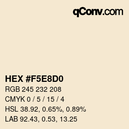 Farbcode: HEX #F5E8D0 | qconv.com