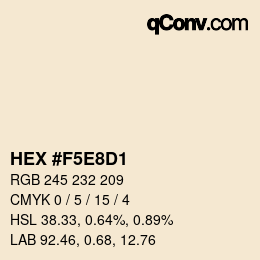 Farbcode: HEX #F5E8D1 | qconv.com