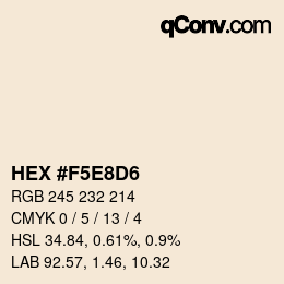 Color code: HEX #F5E8D6 | qconv.com