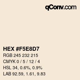 Color code: HEX #F5E8D7 | qconv.com