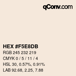 Color code: HEX #F5E8DB | qconv.com