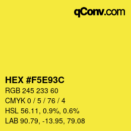Color code: HEX #F5E93C | qconv.com