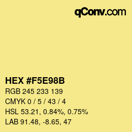 Color code: HEX #F5E98B | qconv.com