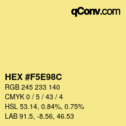 Color code: HEX #F5E98C | qconv.com