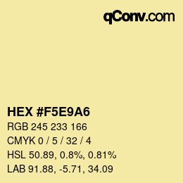 Color code: HEX #F5E9A6 | qconv.com