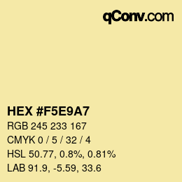 Color code: HEX #F5E9A7 | qconv.com