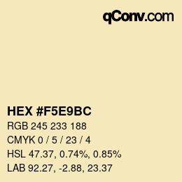 Color code: HEX #F5E9BC | qconv.com
