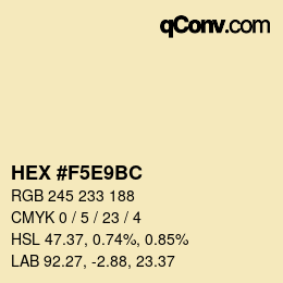 Color code: HEX #F5E9BC | qconv.com