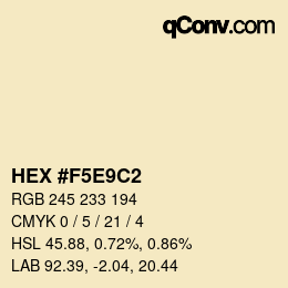 Color code: HEX #F5E9C2 | qconv.com