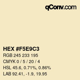 Color code: HEX #F5E9C3 | qconv.com