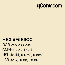 Color code: HEX #F5E9CC | qconv.com