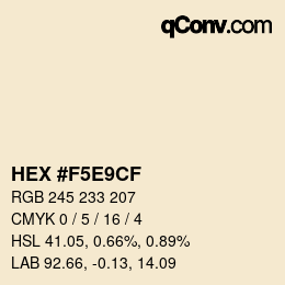 Color code: HEX #F5E9CF | qconv.com