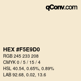 Color code: HEX #F5E9D0 | qconv.com