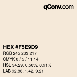 Farbcode: HEX #F5E9D9 | qconv.com