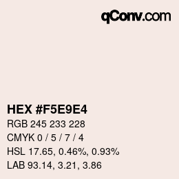 Farbcode: HEX #F5E9E4 | qconv.com