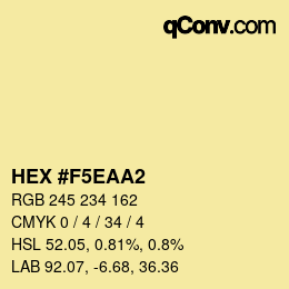 Color code: HEX #F5EAA2 | qconv.com