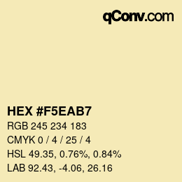 Color code: HEX #F5EAB7 | qconv.com