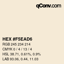 Farbcode: HEX #F5EAD6 | qconv.com