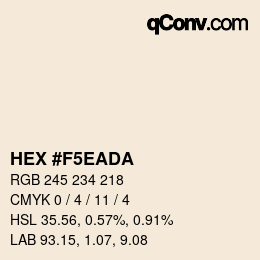 Color code: HEX #F5EADA | qconv.com