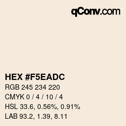 Color code: HEX #F5EADC | qconv.com