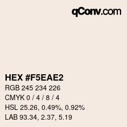 Farbcode: HEX #F5EAE2 | qconv.com