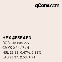 カラーコード: HEX #F5EAE3 | qconv.com