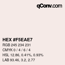 Color code: HEX #F5EAE7 | qconv.com