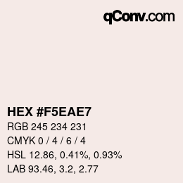 カラーコード: HEX #F5EAE7 | qconv.com