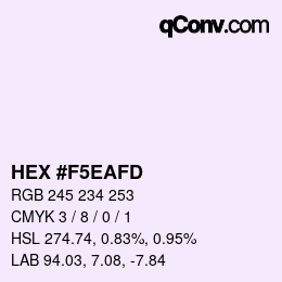 Color code: HEX #F5EAFD | qconv.com